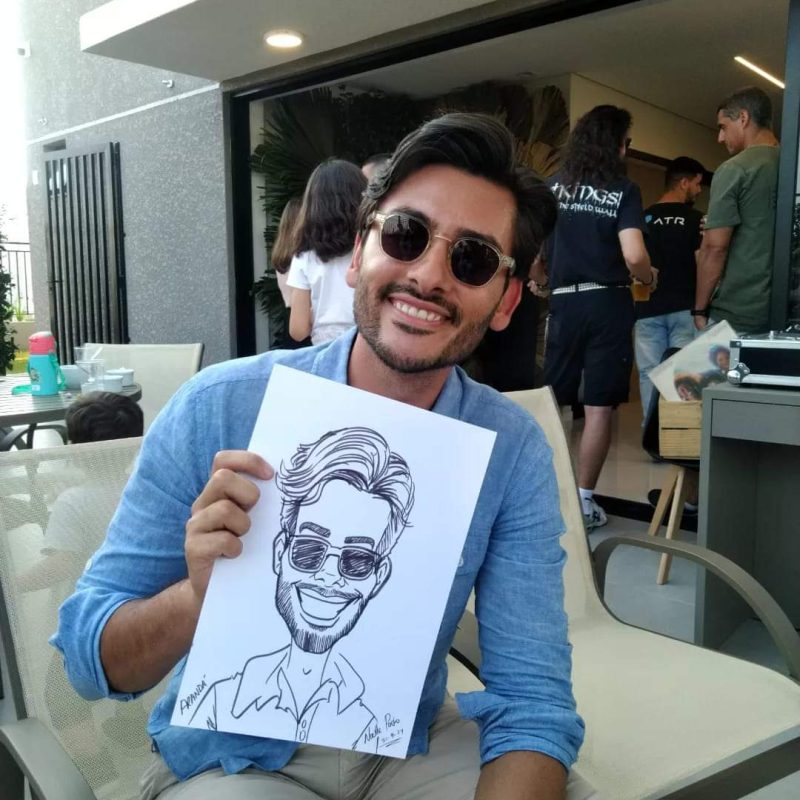 Caricaturas ao vivo em eventos.